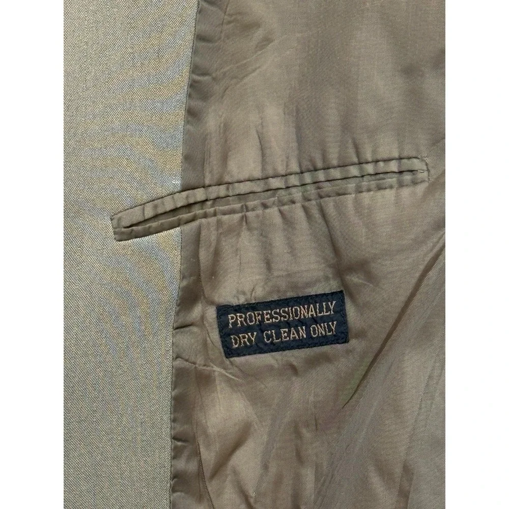 Bonelli Double Breasted Jacket Mens 44R Blazer Brown‎ Peak Collar Pinpoint